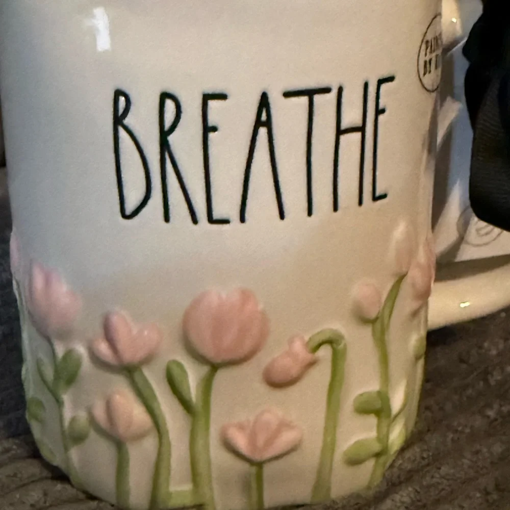 Rae Dunn Breathe Mug with Floral Design - Picture 5 of 6